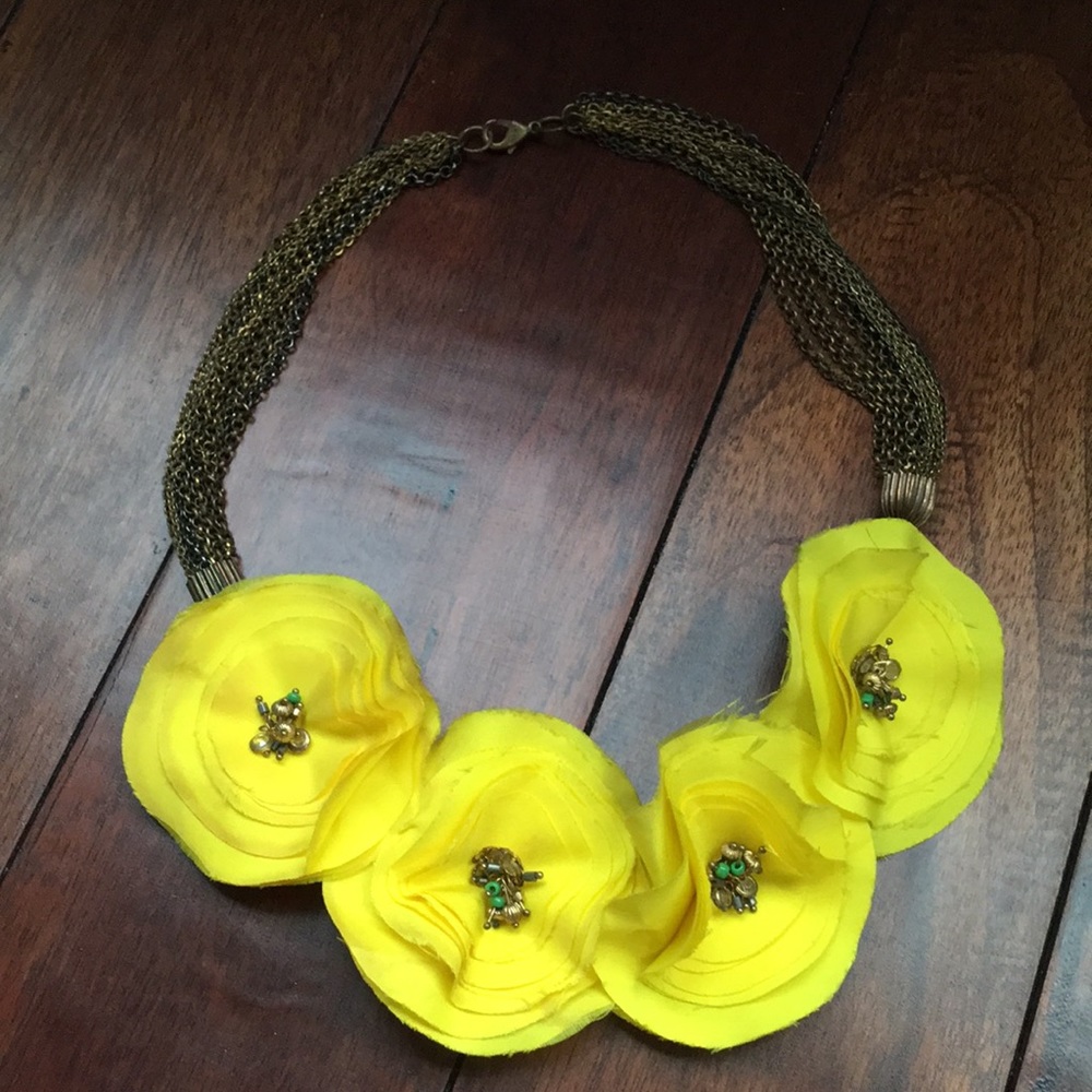 Anthropologie Yellow Floral necklace - Picture 1 of 6